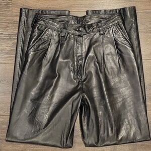 ❤️ 90S VINTAGE MICHAEL HOBAN NORTH BEACH LEATHER HIGH RISE LEATHER MOM PANTS